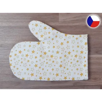 Chňapka Vánoční chňapka s magnetem Hvězdičky na smetanové 1ks