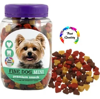 Pamlsek pro psa FINE DOG MINI Srdíčka MINI Soft MIX 280g - DÓZA