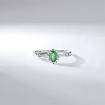 Prsten Lillian Vassago Prsten se smaragdem a brilianty v bílém zlatě LLV59-DR145WEM Velikost prstenu: 53