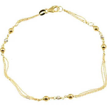 Náramek ŠPERKY-NM, Zlatý náramek s kuličkami 1461 Délka náramku: 17 cm