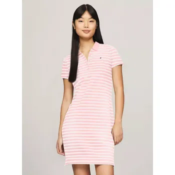 Dámské šaty Tommy Hilfiger dámské polo šaty s límečkem růžové L