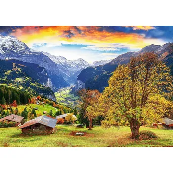 Hračka Puzzle Trefl Malebná alpská vesnička, 1000 dílků + k objednávce puzzle zdarma