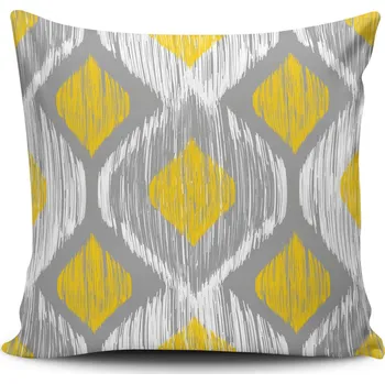 Dekorativní polštářek ASIR Polštář NKRLNT-265 bílý s šedou a žlutou