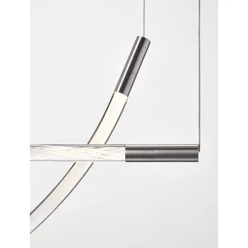 Bomma Luxusní závěsné svítidlo Flare C s baldachýnem Stmívání, řízení: DALI, Povrch Montury: Kartáčovaná stříbrná