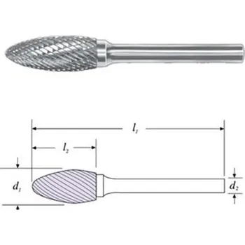 Fréza SGS 29218 (SH-41MG) - Fréza technická SH-41MG D/C plaménková pr. 3,0x6,3mm, stopka 3mm