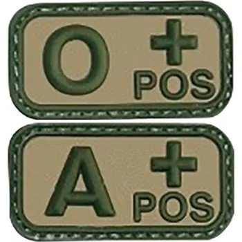 Nášivka Patch PVC olive krevní skupina