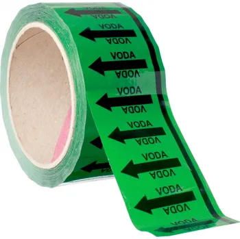 Lepicí páska Traiva s.r.o. Páska na značení potrubí Tramark - voda, 3470 šipek Varianty: Páska na značení potrubí - voda (50 mm x 66m tl.0.05 mm) kód: 24706