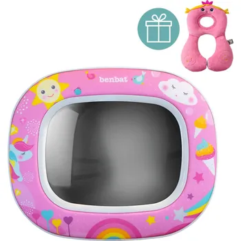 BENBAT Dětské zrcátko Night&Day - Jednorožec 0m+ Ohřívač krku s opěrkou hlavy, Princezna 1 -4 roky růžová