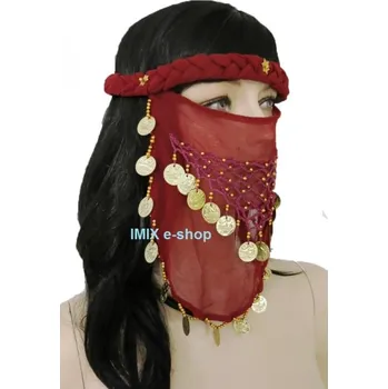 rouška Rouška (závoj) přes obličej s penízky ANISAH Světle zelená