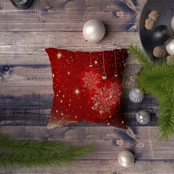 Dekorativní polštářek ASIR Polštář NYXMAS037 červené ozdoby