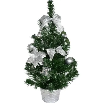 Vánoční stromek Stromek zdobený stříbrný 50 cm