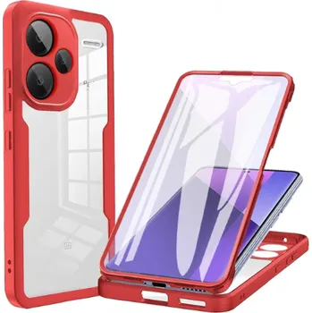 Pouzdro na mobilní telefon Beweare 360 oboustranný TPU kryt na Xiaomi Redmi Note 13 Pro Plus 5G - červený