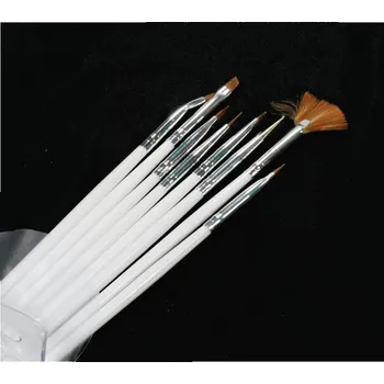 Kosmetický štětec Nailee Štětce na nehty sada 8 ks bílé tenké