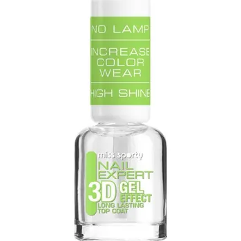 Lak na nehty Miss Sporty Nail Expert 3D Gel Effect Top Coat krycí lak na nehty 8 ml