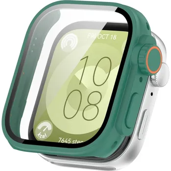 VSECHNONAMOBIL 77202 PC FULL COVER Plastový kryt se sklem pro Huawei Watch Fit 3 zelený