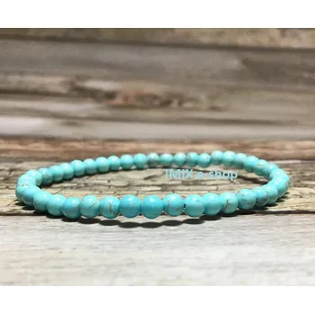 Náramek Tyrkysový náramek z broušeného Tyrkenitu - více velikostí Kuličky 8 mm