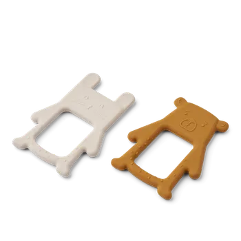 Hračka pro nejmenší Liewood Kousátko Jonathan Sandy Golden caramel 2ks