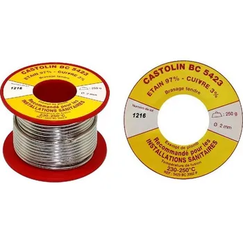 Páječka Castolin 600237 - Tin Flam 5423 BC Pájka cín-měď pr. 2,0mm, měkká, plný drát, 250g