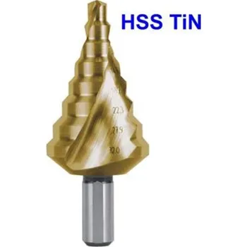 Vrták Ruko 101057T - Vrták do kovu pr. 6-32mm stupňovitý, stopka 10mm č.6, HSS TiN CBN