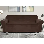Elastický plyšový potah na trojmístnou pohovku BestBerg / čokoládová