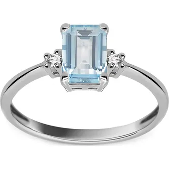 Prsten Jemný topasový prsten 1,25 ct v bílém zlatě FLBR024A + dárkové balení LUXUS zdarma