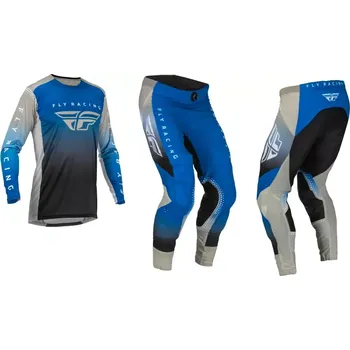 Moto dres a Motokrosový komplet dresu + kalhot FLY RACING LITE barva modrá/černá/šedá velikost 2XL + 38