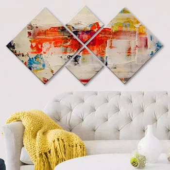 Obraz ASIR Obraz MDF Impasto červené 4 ks