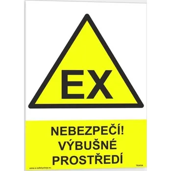 Traiva s.r.o. Nebezpečí! Výbušné prostředí Verze: Samolepka 210 x 297 mm (A4) tl. 0.1 mm - Kód: 02957