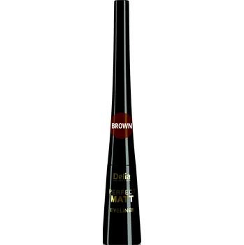 Oční linky Delia Cosmetics Perfect Matte tekutá oční línka hnědá 4ml