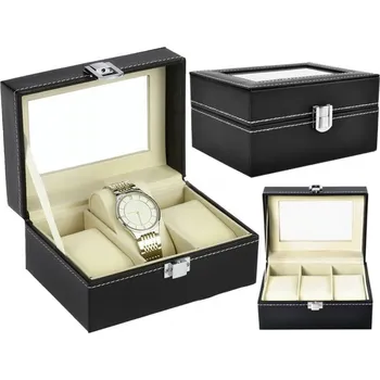 Úložný box Organizér na hodinky se 3 přihrádkami černý