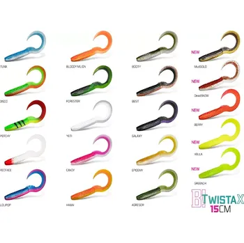 Umělá nástraha Delphin TwistaX Eeltail UVs / 5ks - 15cm/PERCHY