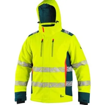 pracovní bunda Bunda CXS BEDFORD WINTER, výstražná, zimní, pánská, softshell, žluto-petrolová, vel. M