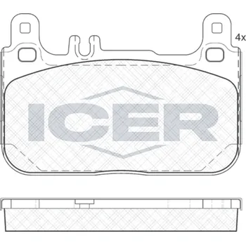 Brzdová destička Sada brzdových destiček, kotoučová brzda ICER 182173