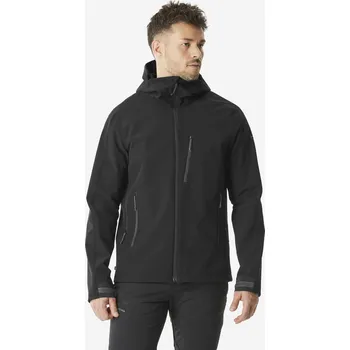 Pánská softshellová bunda FORCLAZ Pánská turistická softshellová větruodolná bunda MT 500 L ČERNÁ