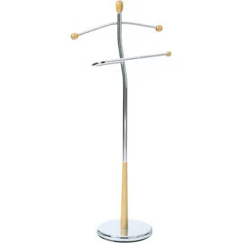 Věšák Němý sluha RYAN — kov, masiv, chrom / přírodní