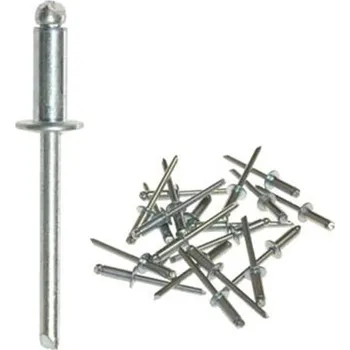 Nýt Rivet Factory 1041481601 - Nýt trhací pr. 4,8 x 16 mm, plochá hlava St/St = ocelový nýt - ocelový trn, otevřený