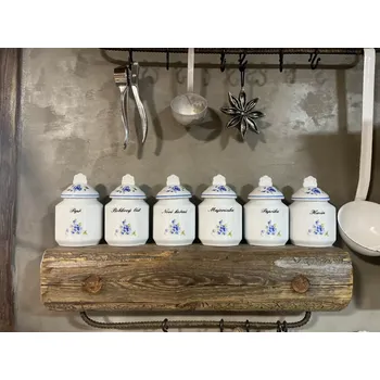 Porcelánové kořenky s motivem české pomněnky 6ks