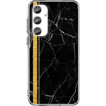 Pouzdro na mobilní telefon Kryt STYLE Samsung A55 pevný Mramor černo-zlatý (obal neboli pouzdro na Samsung A55)