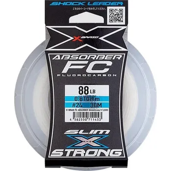 Rybářský vlasec Návazcový Fluorocarbon YGK X-Braid FC Absorber Slim&Strong 30m PE#22 0,78mm/38kg