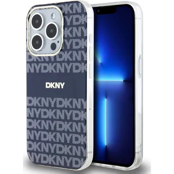 Pouzdro na mobilní telefon DKNY PC/TPU Repeat Pattern Tonal Stripe MagSafe Zadní Kryt pro iPhone 13 Pro Max Barva: Modrá