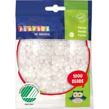 Dětské navlékací korálky Zažehlovací korálky, 1000ks - bílé