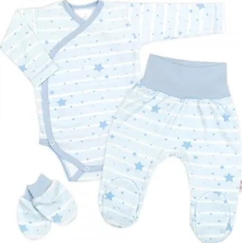 Kojenecká souprava Baby Nellys Baby Stars sada oblečení pro miminko 3D Pastel Blue