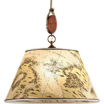 Cremasco Závěsné světlo Nautica 40 cm krémová, mosaz brynýrovaná, hnědá 1 x 75 W - Doprava zdarma