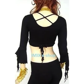 Bavlněný ozdobný TOP TRIBAL č.TP009 Černá