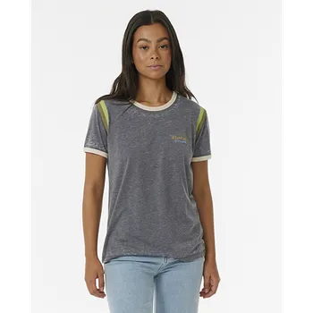 Tričko Rip Curl RINGER SURF REVIVAL TEE Washed Black velikost M