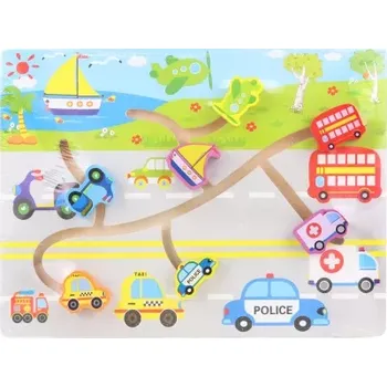 Dřevěná hračka Lamps bludiště dopravní prostředky