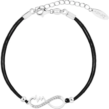 Náramek Náramek se stříbrnými prvky a zirkony - srdce EKG, nekonečno - AP537-6788