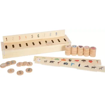 Dřevěná hračka Small Foot dřevěná obrázková třídicí vkládačka 60 dílů