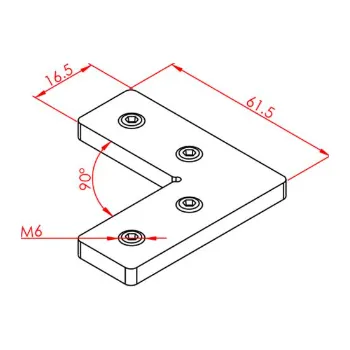 3D tisk Spojka profilů 90° - tvar L, více variant 40 mm