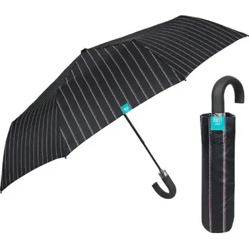 Deštník PERLETTI Time, Pánský automatický skládací deštník Gessato / černý, 26346